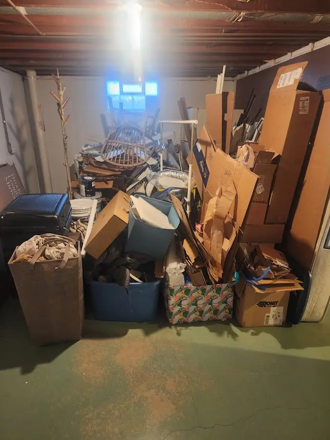 Roll-off dumpster container at job site for Roll Off Dumpster Rental in Shackle Island